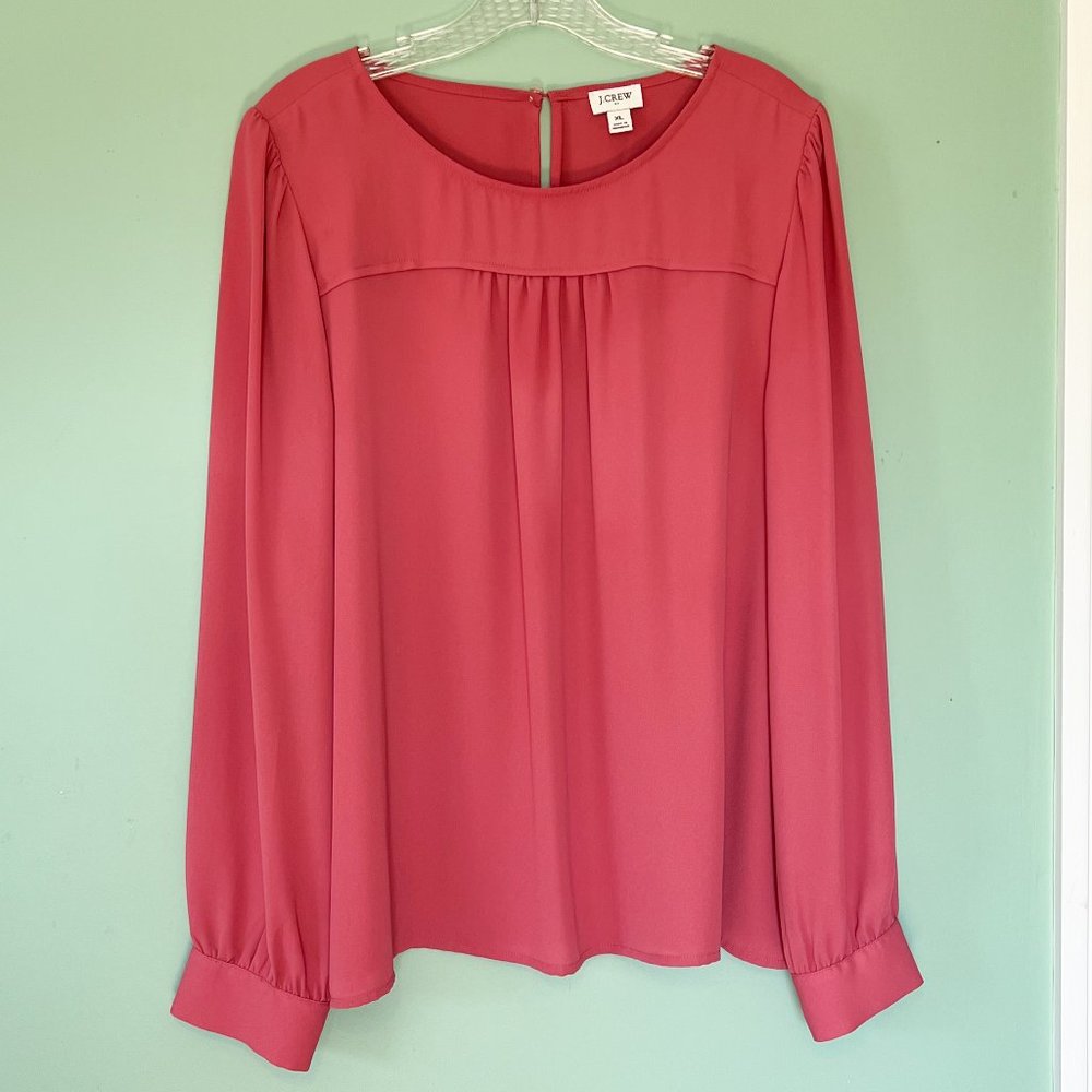 JCrew rose pink popover blouse, size XL